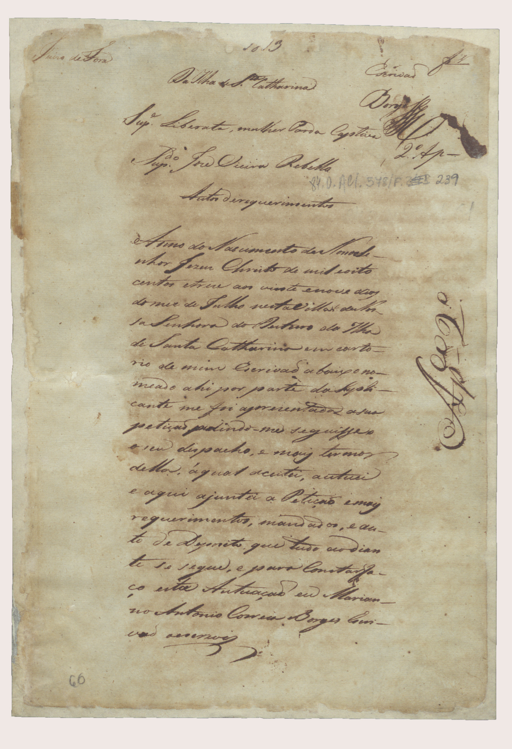 Documento histórico de Liberata