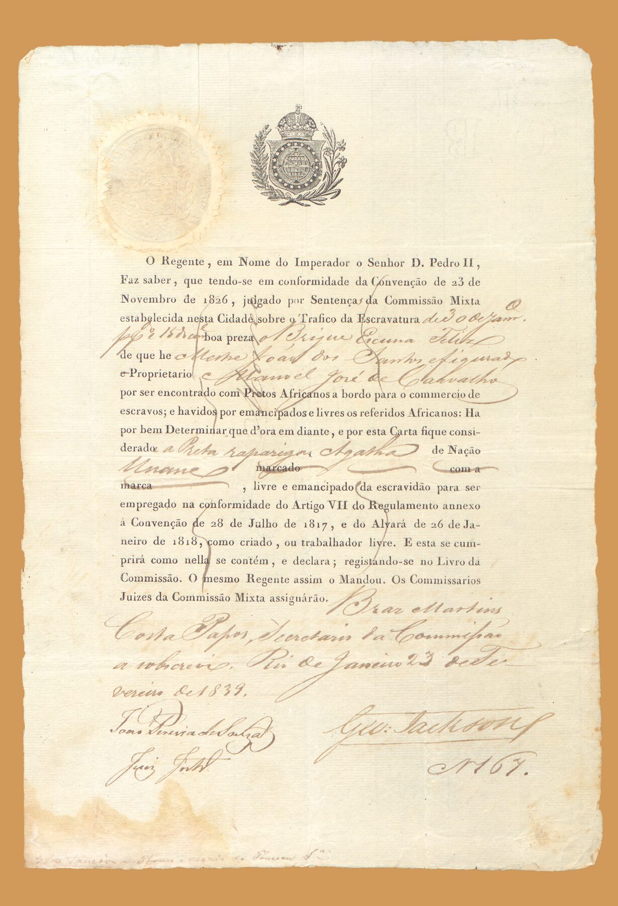 Carta de emancipação de Agatha