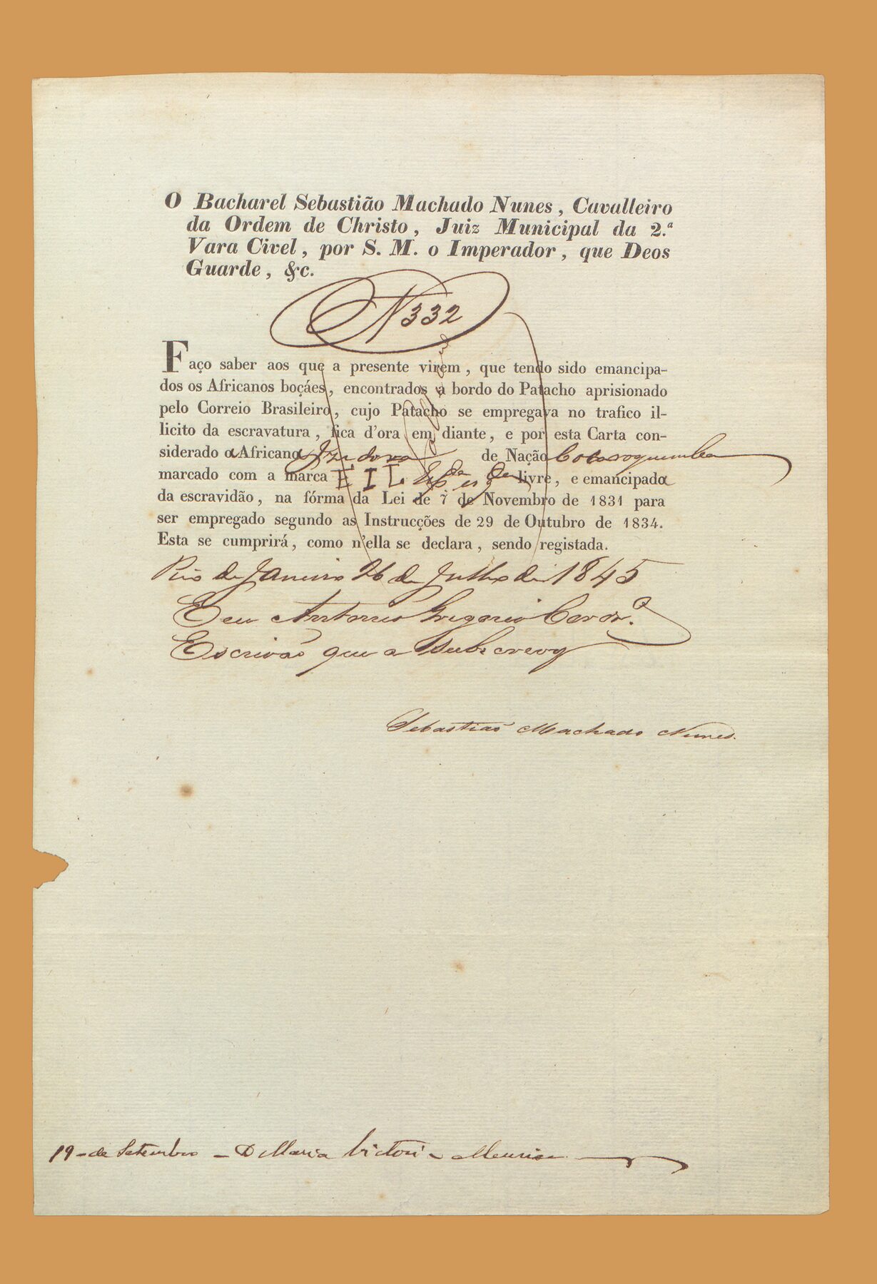 Carta de emancipação de Isadora